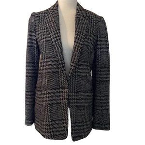 THEORY single button women's plaid houndstooth print blazer jacket SIZE 6